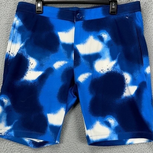 Good Man Brand Shorts Mens‎ Large Blue Tie Dye Flex Pro Jersey Drawstrings NEW - Picture 1 of 11